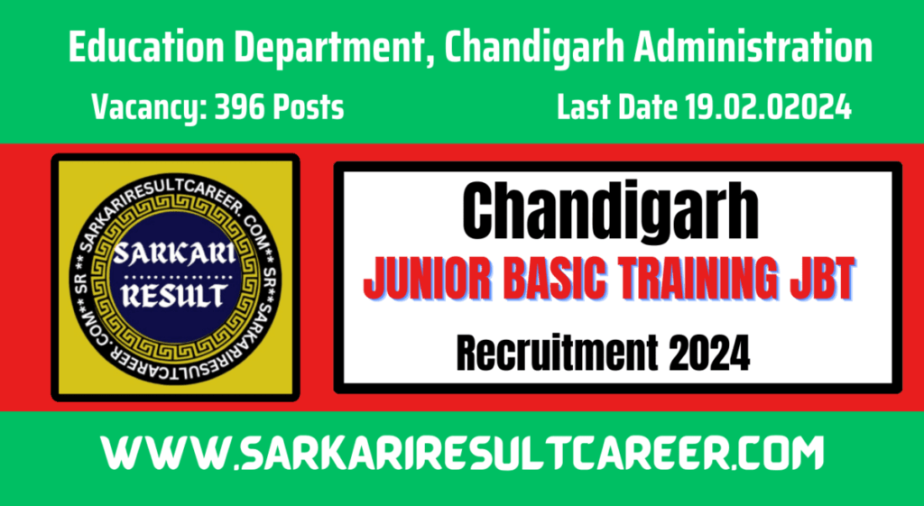 Chandigarh JBT Teacher Recruitment 2024