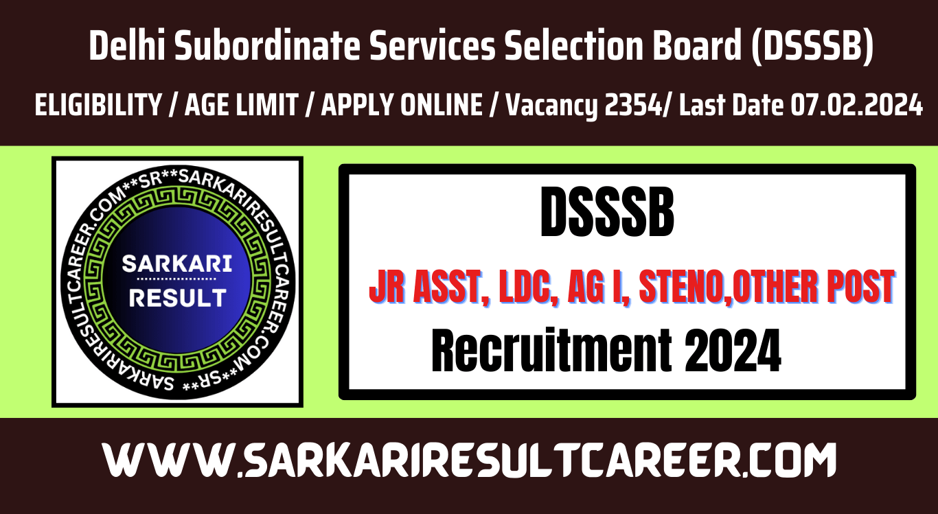 DSSSB Junior Assistant Recruitment 2024
