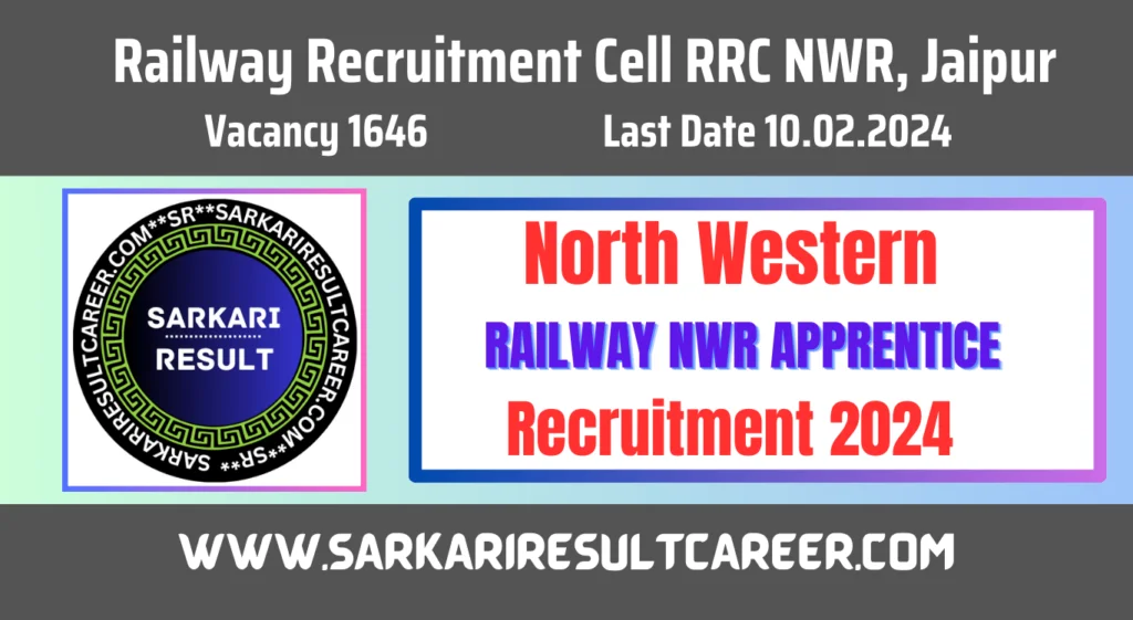 NWR RRC Jaipur Apprentice Recruitment 2024