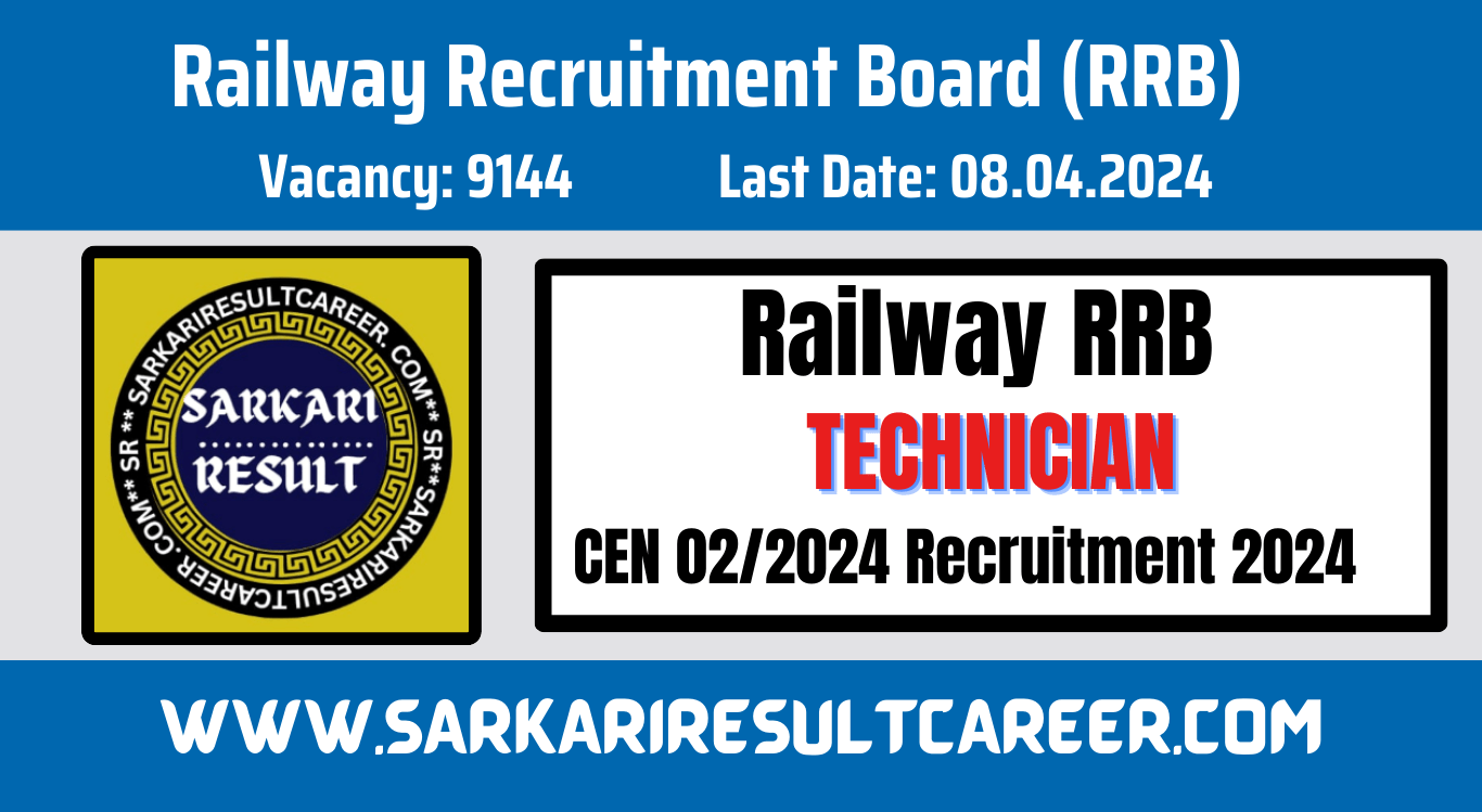 RRB Technician CEN 02/2024 Recruitment 2024