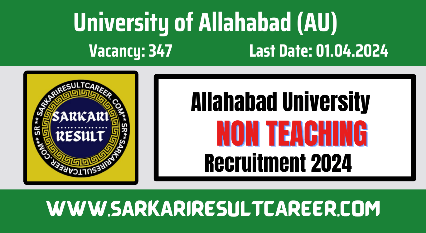University of Allahabad Recruitment 2024 Check 343 Vacancy, Exam and Apply Online Start